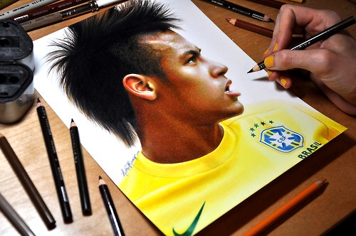 Hoan thanh buc ve Neymar giong y nhu that hinh anh