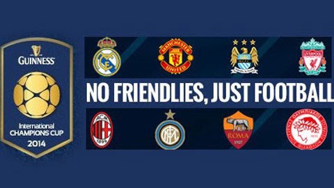 Liverpool, M.U và Man City cùng tham dự giải Guinness International Champions Cup tại Mỹ
