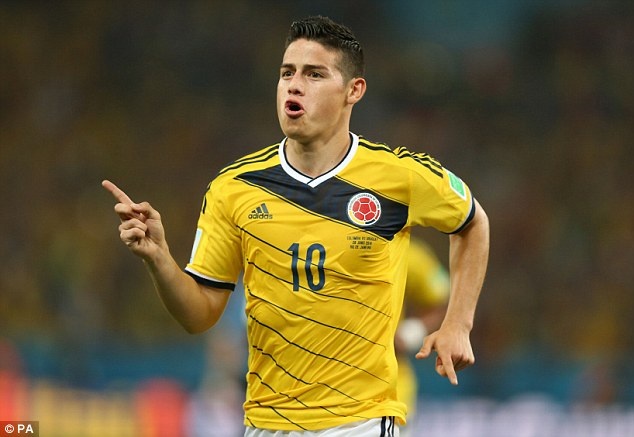 Không phải bỗng nhiên Real tính bỏ ra 85 triệu euro để chiêu mộ James Rodriguez. Ngôi sao 23 tuổi người Colombia không chỉ gây ấn tượng mạnh trong mùa đầu khoác áo Monaco (ghi 10 bàn, kiến tạo 11 lần), mà anh còn dẫn đầu dánh sách Vua phá lưới World Cup với 6 pha lập công. 