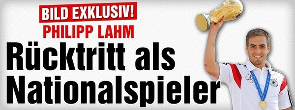 Thông tin Lahm giã từ sự nghiệp thi đấu quốc tế được đăng tải trên tờ Bild.