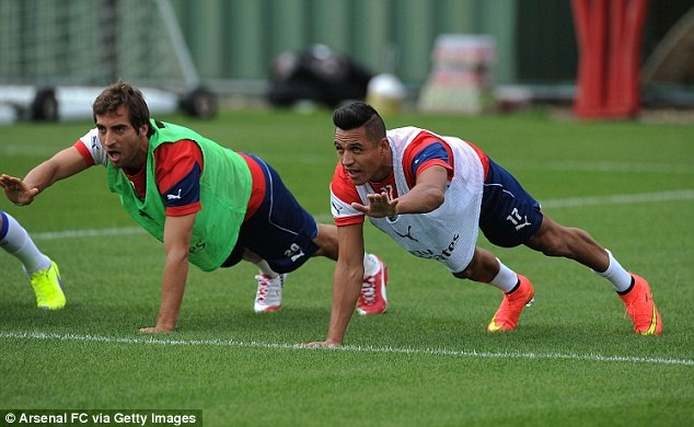 Buoi tap dau tien cua Alexis Sanchez tai Arsenal hinh anh