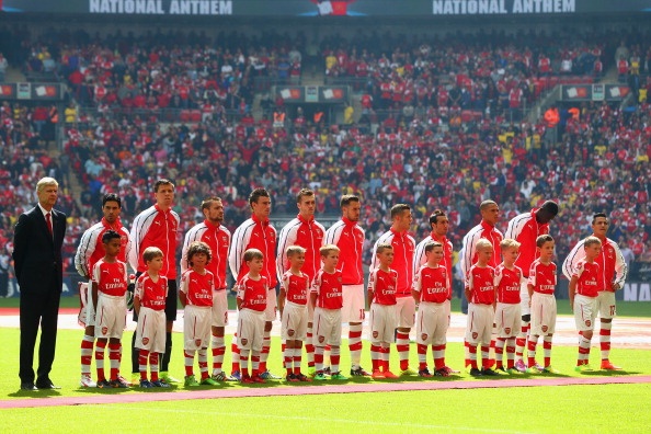 David Ospina (3); Calum Chambers (16), Per Mertesacker (10), Laurent Kosceilny (10), Nacho Monreal (8,3); Mikel Arteta (10); Alex Oxlade-Chamberlain (15), Santi Cazorla (16,5), Mesut Oezil (42,5), Alexis Sanchez (35); Olivier Giroud (13).