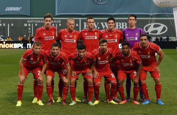 Simon Mignolet (10); Glen Johnson (17,5), Mamadou Sakho (18), Dejan Lovren (20), Alberto Moreno (12); Joe Allen (15), Jordan Henderson (16); Emre Can (10), Lazar Markovic (20), Adam Lallana (25); Daniel Sturridge (12).