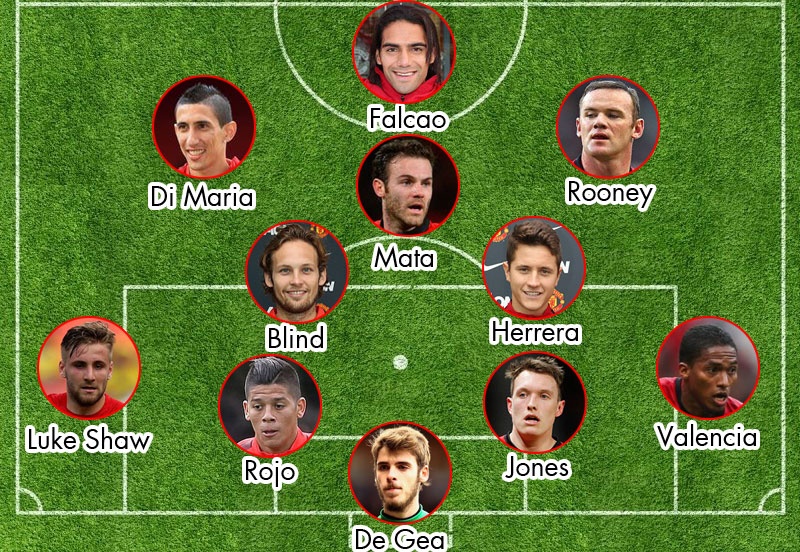 Nếu M.U thi đấu với 1 tiền đạo cắm thì Van Persie sẽ phải ngồi dự bị để Falcao đá chính. Tuy vậy, Quỷ đỏ có thi đấu thành công hay không lại phụ thuộc vào bộ vào bộ ba tiền vệ Rooney, Mata, Di Maria và hai hậu vệ cánh Valencia và Luke Shaw.  Đội hình tối ưu: De Gea; Valencia, Jones, Rojo, Shaw; Herrera, Blind, Rooney, Mata, Di Maria; Falcao.