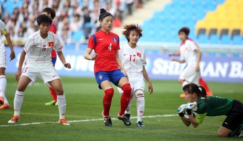 Nu VN 0-3 Han Quoc: Viet Nam dung vi tri thu 4 ASIAD hinh anh