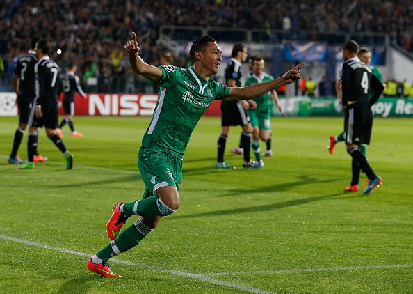 Marcelinho bất ngờ giúp Ludogorets vượt lện ở phút thứ 6. Ảnh: Getty Images.