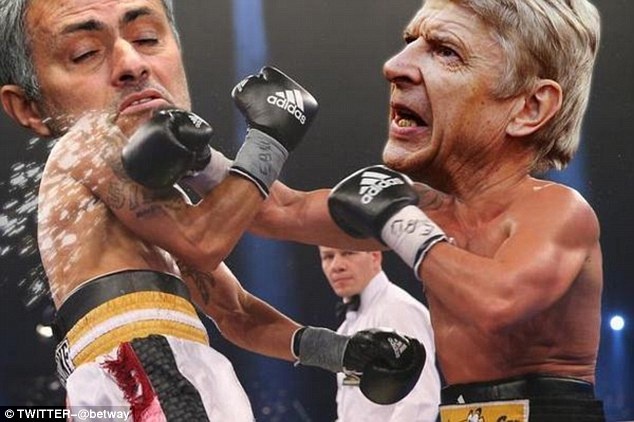 Anh vui Mourinho va Wenger so gang tren san dau hinh anh