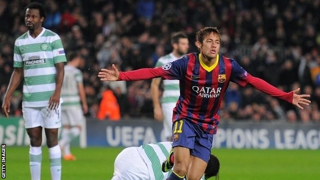 Neymar lap hat-trick vao luoi Celtic tai Champions League hinh anh