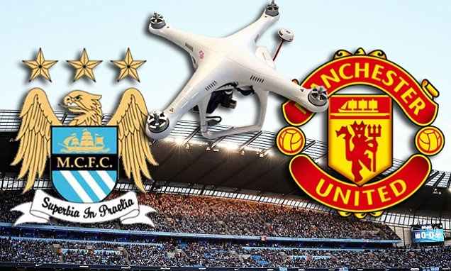 Canh sat so fan lam loan tran derby Manchester bang may bay hinh anh