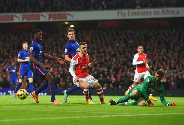 Phong độ xuất sắc của De Gea giúp M.U đứng vững trước sức tấn công của Arsenal trong nửa đầu hiệp 1. Ảnh: Getty Images.