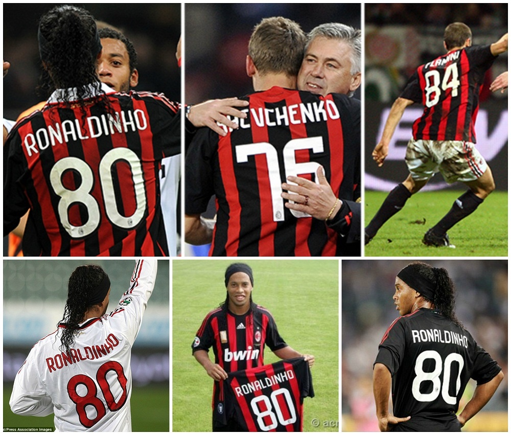 Năm 2008, Milan ra mắt 3 tân binh Andriy Shevchenko, Ronaldinho và Mathieu Flamini với những số áo rất lạ. Tìm hiểu về vấn đề này, báo chí Ý phát hiện ban lãnh đạo Rossoneri cho phép 3 ngôi sao nói trên được phép tự chọn số áo. Theo đó bộ ba trên lần lượt lấy 2 số cuối cùng trong năm sinh làm số áo là 76, 80 và 84.