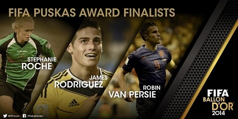 Stephanie Roche (ASPTT Albi/Ireland)  James Rodriguez (Real Madrid/ĐT Colombia)  Robin van Persie (Manchester United/ĐT Hà Lan).