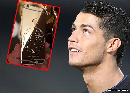 Ronaldo va cac sao bong da so huu iPhone 6 ma vang doc dao hinh anh