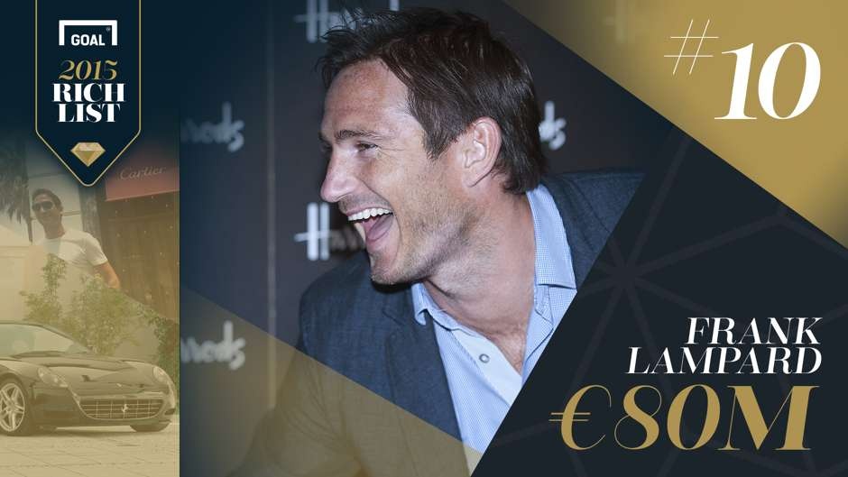Lampard kiếm được 35 triệu euro sau 13 năm thi đấu cho Chelsea và 1 năm ở Man City. Cựu tuyển thủ Anh bán căn biệt thự ở Esher với giá 5 triệu euro, trong khi ngôi nhà hiện tại của anh có giá khoảng 13 triệu euro. Tổng tài sản của lão tướng 36 tuổi còn bao gồm những bản hợp đồng với Nike, adidas cùng hai căn hộ tại Docklands và Barcelona.