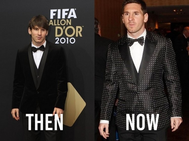 Khi mới được đôn lên đội 1 của Barca, Messi là cầu thủ chân chất, không biết ăn diện. Tuy nhiên, theo thời gian, siêu sao người Argentina cũng có những thay đổi mạnh mẽ về thời trang. Thế nhưng, phong cách ăn mặc của Messi không được đánh giá cao bằng việc thay đổi kiểu tóc.