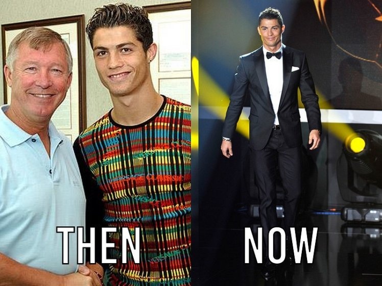 Ronaldo là người quan tâm tới nhan sắc của mình nhiều nhất trong giới cầu thủ. Dù trong hay ngoài sân cỏ, siêu sao người Bồ Đào Nha luôn trải chuốt kỹ lưỡng. Tuy nhiên, nếu so với thời gian mới tới M.U, người hâm mộ vẫn nhận thấy Ronaldo có sự lột xác ngoạn mục về mọi mặt.