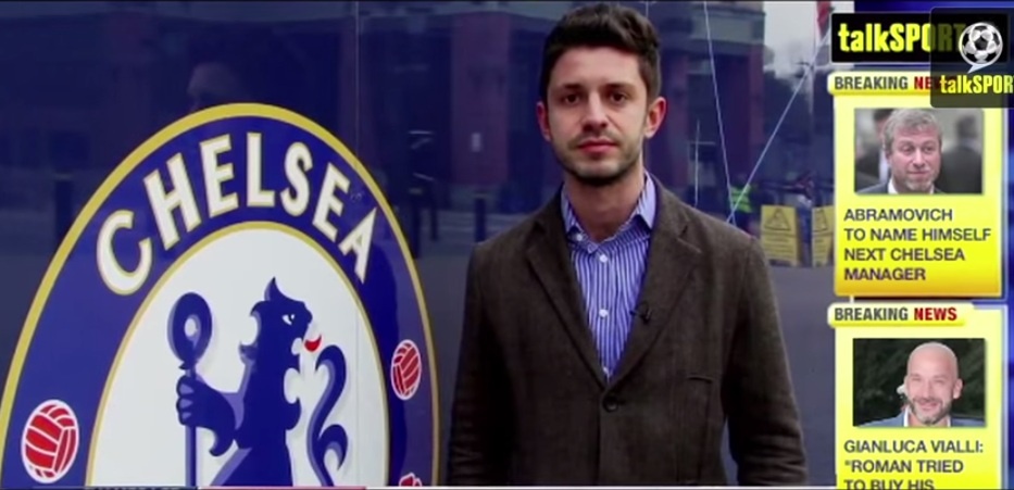 Năm 2013, tờ talkSport đưa tin Chủ tịch Roman Abramovich cân nhắc khả năng dẫn dắt Chelsea sau khi sa thải HLV Rafa Benitez. Thông tin này sau đó được phóng viên truyền hình Paolo Fril công bố rộng rãi trên toàn thế giới.