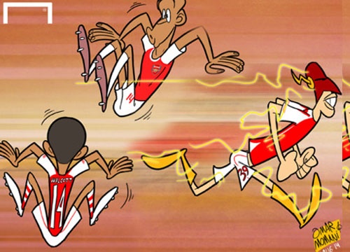 Cau thu Arsenal chay nhanh hon Usain Bolt hinh anh
