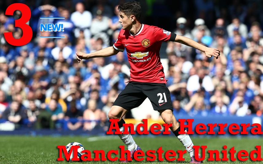 3. Ander Herrera (Manchester United): Tiền vệ người Tây Ban Nha có mùa giải đầu tiên thành công tại sân Old Trafford. Thành tích của Herrera trong tháng 4 rất ấn tượng: 2 bàn thắng, 15 tình huống đánh chặn, 16 cú tắc bóng và 387 đường chuyền với tỉ lệ chính xác 96%. Ảnh: Rex.
