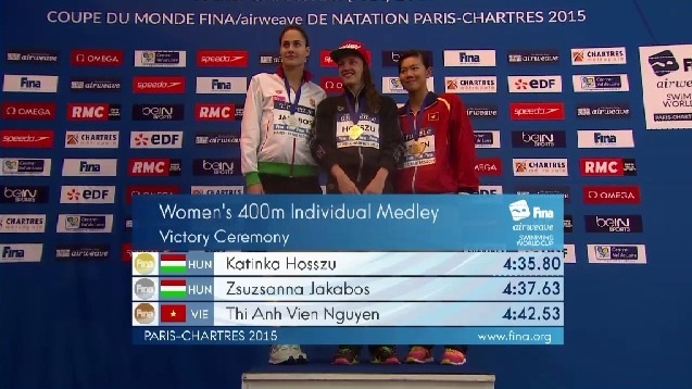 Anh Vien gianh HCD 400 m hon hop tai Cup the gioi o Paris hinh anh