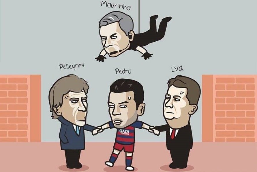 Anh vui Mourinho cuop Pedro khoi tay M.U hinh anh