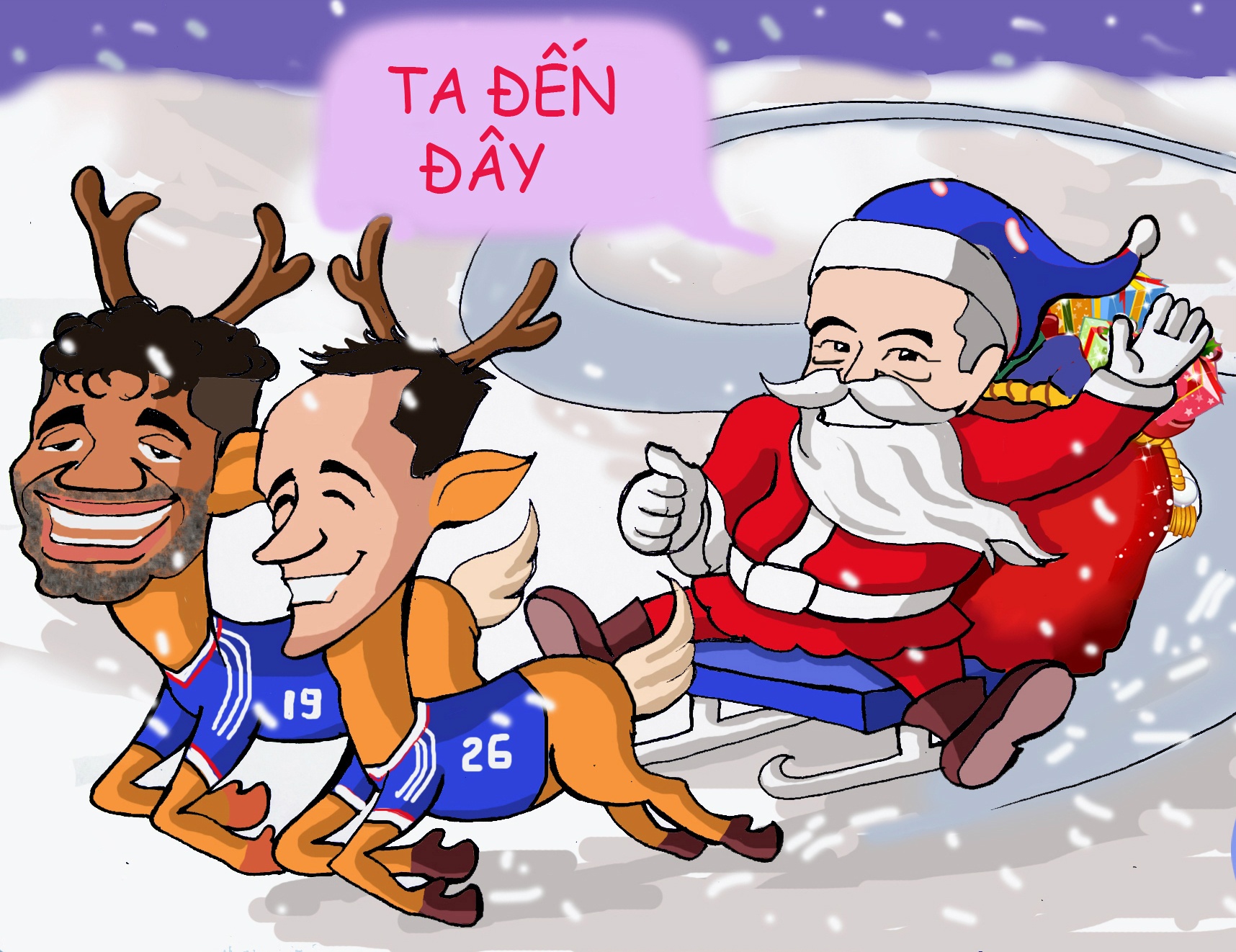 Hi hoa: Mourinho hoa ong gia Noel phat qua cho doi thu hinh anh