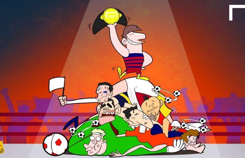 Video hi hoa Messi ha knock-out Ronaldo de doat giai Goal 50 hinh anh