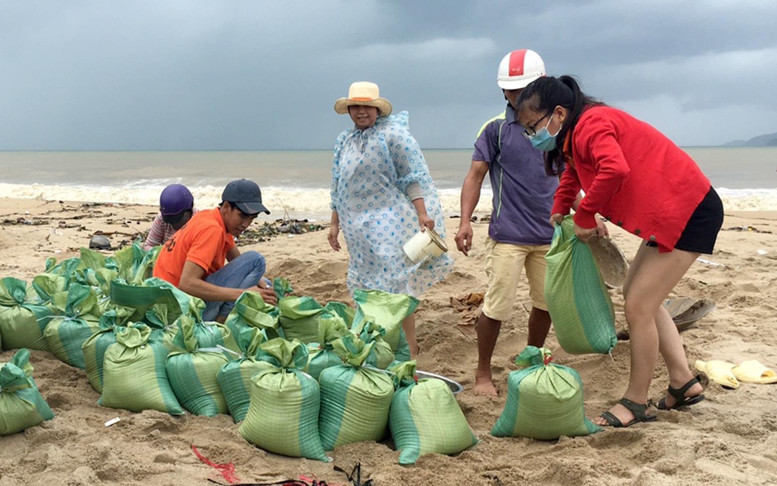 Nguoi Khanh Hoa ra bien xuc cat chong bao hinh anh