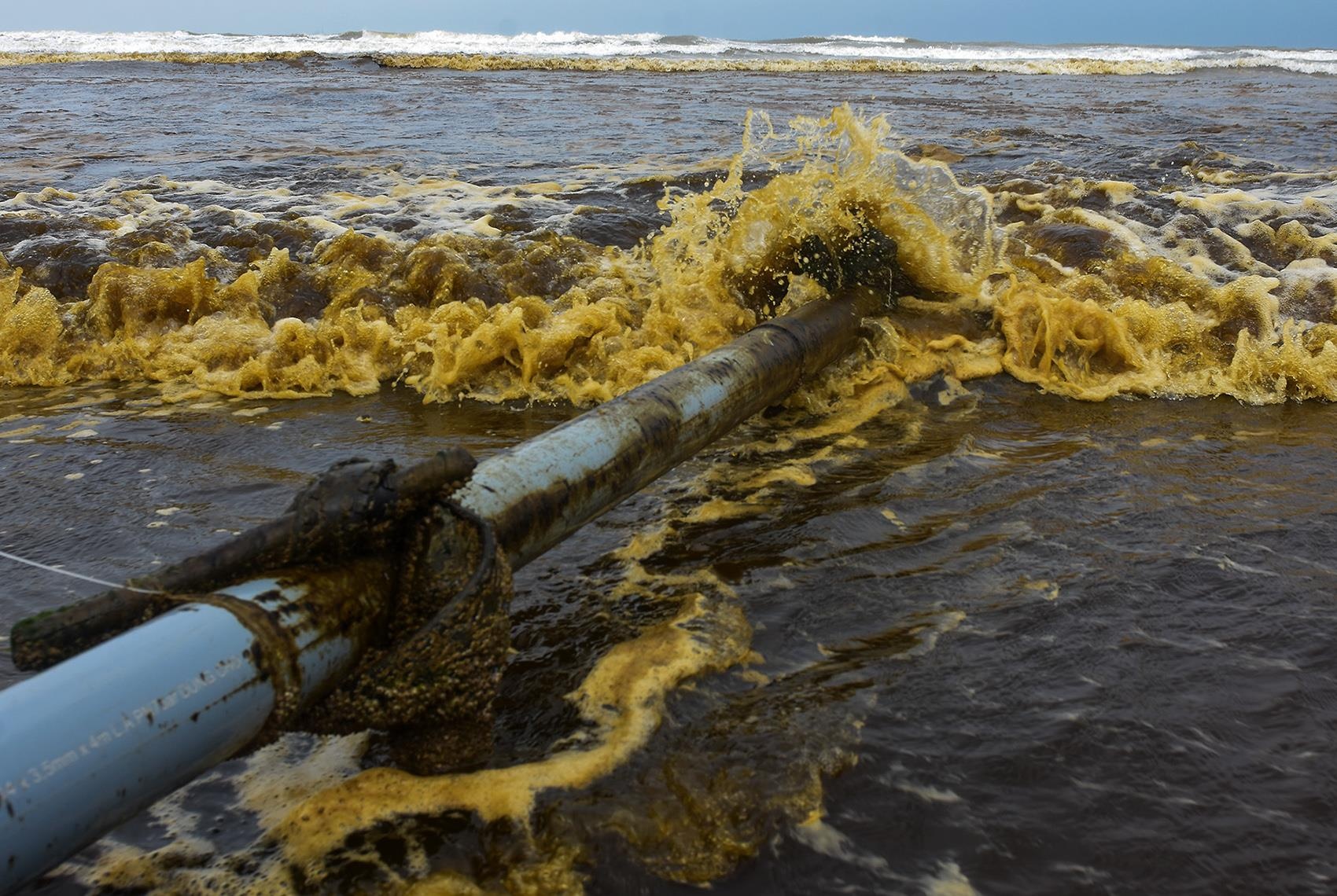 Nuoc bien gan khu kinh te Dung Quat doi mau den nhu ca phe hinh anh