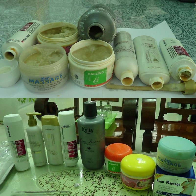 Giau gan 3 kg tien chat san xuat ma tuy da trong my pham hinh anh