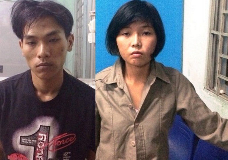 Cap vo chong di cuop lay tien mua sua cho con hinh anh