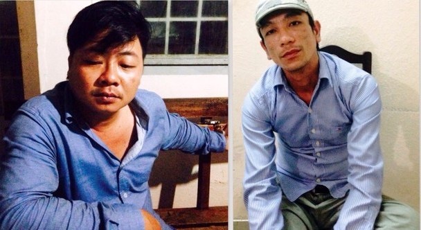 Tuấn lửa và Vinh đang bị công an bắt giữ.