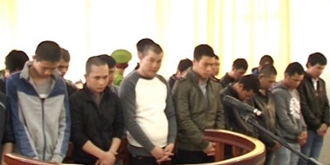 Các bị cáo tại phiên tòa.