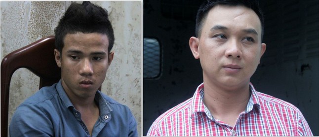 Sơn và Thắng tại cơ quan công an.