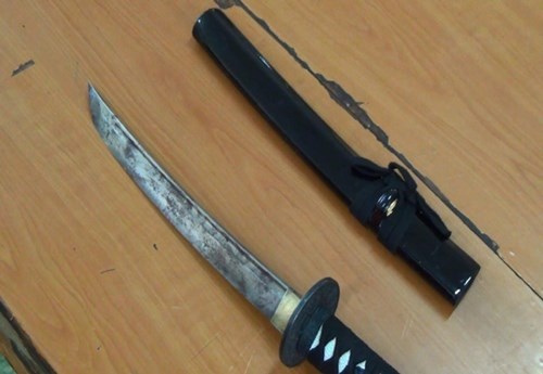 Hung khí nhóm thanh niên trên dùng để gây án. Ảnh: Công an cung cấp.