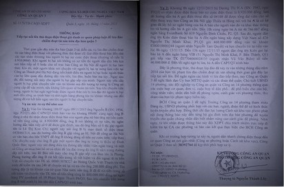 Thông báo công an gửi đến từng nhà dân. Ảnh: Khánh Trung.
