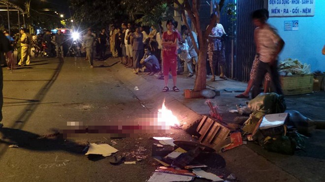 Xe tai can ngang nguoi thieu nu do mat thang hinh anh