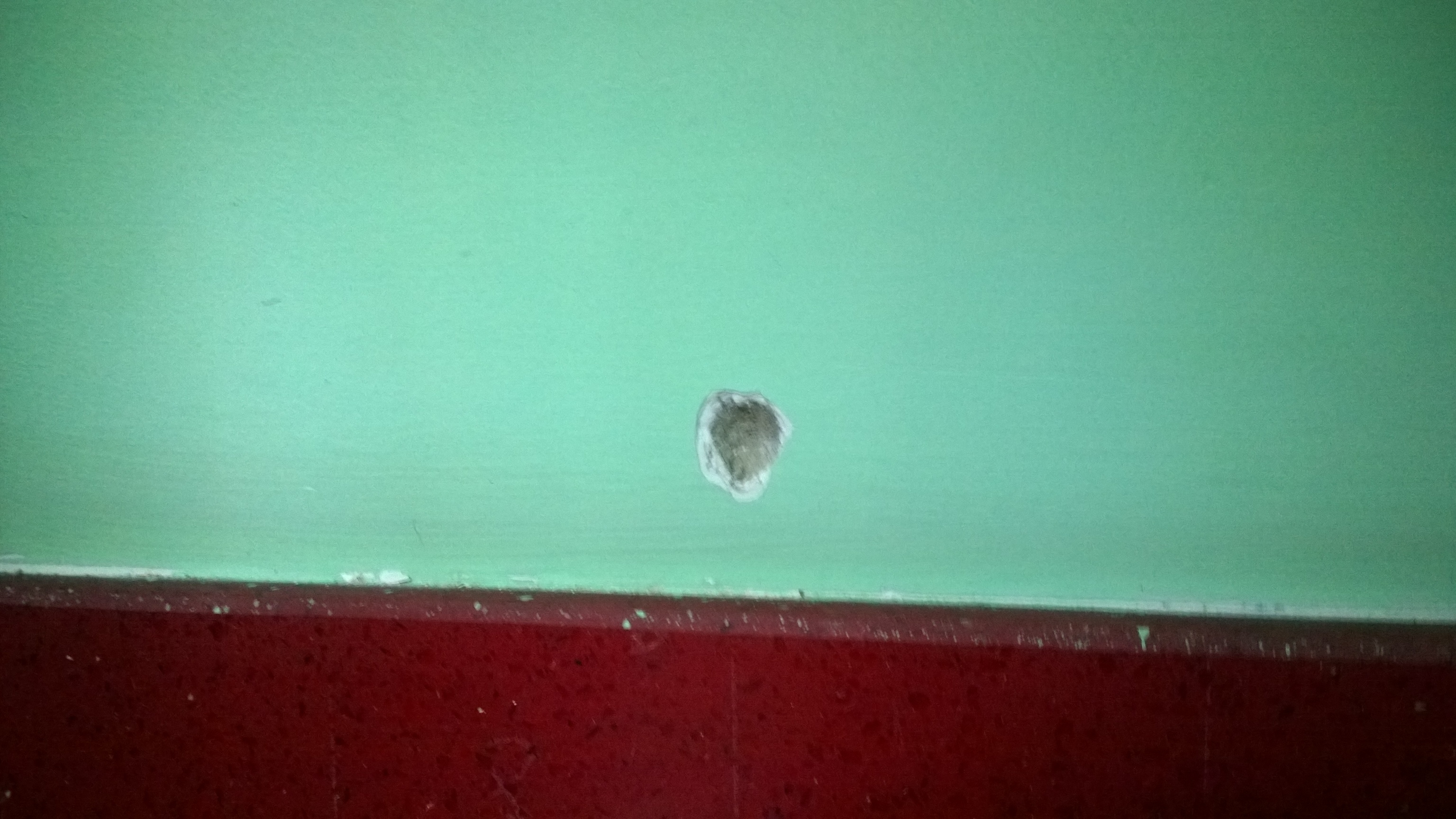 Vết đạn cảnh sát bắn còn lại ở trên tường. Ảnh: Khắc Thành.