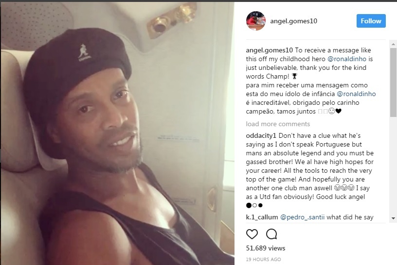 Ronaldinho bat ngo gui loi chuc den sao tre Man Utd anh 1