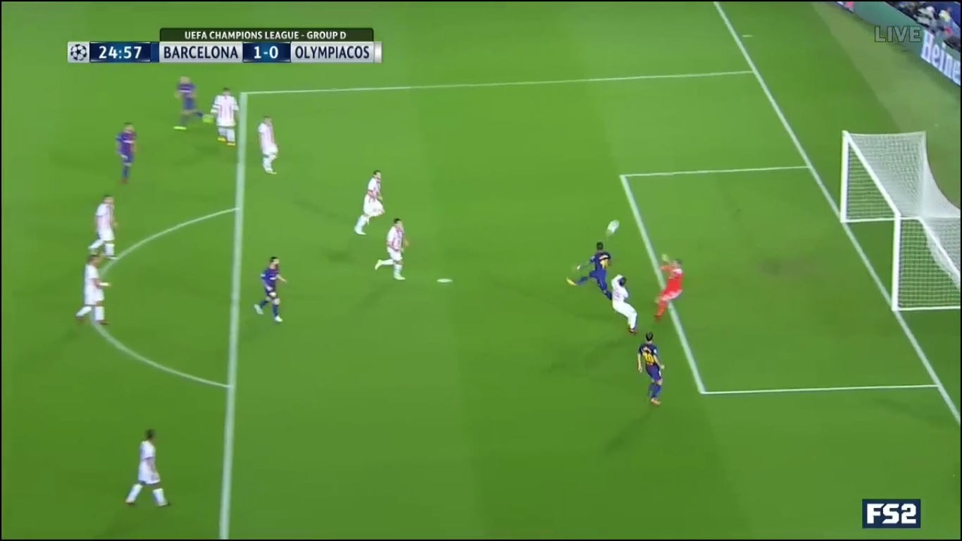 Messi toa sang giup 10 nguoi Barca danh bai Olympiacos anh 4