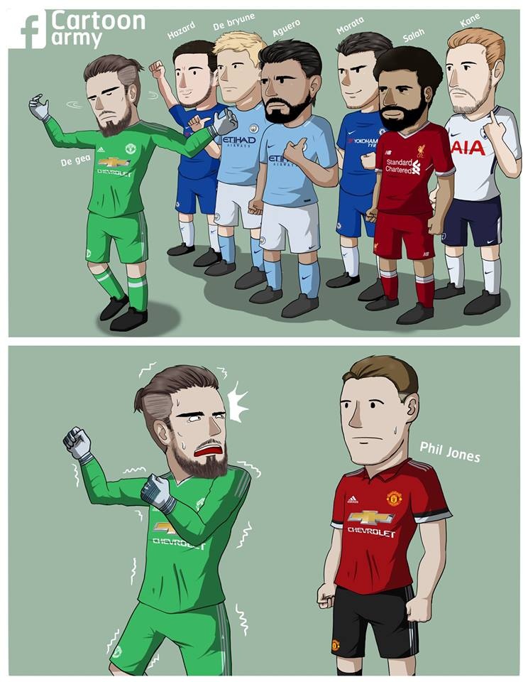 Biem hoa De Gea hoang loan khi gap Phil Jones anh 1