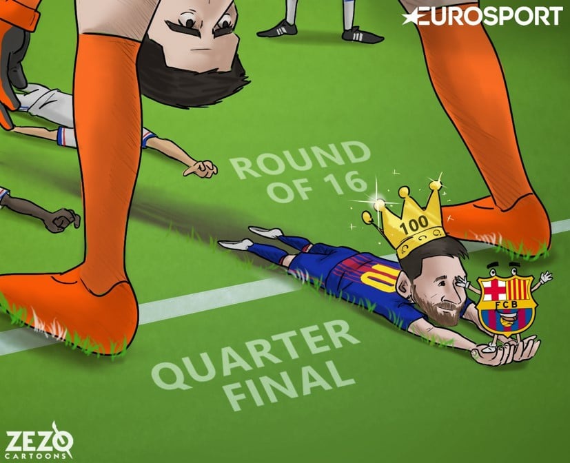 Hi hoa Messi 'xau kim' Courtois dua Barca vao tu ket Champions League anh 1