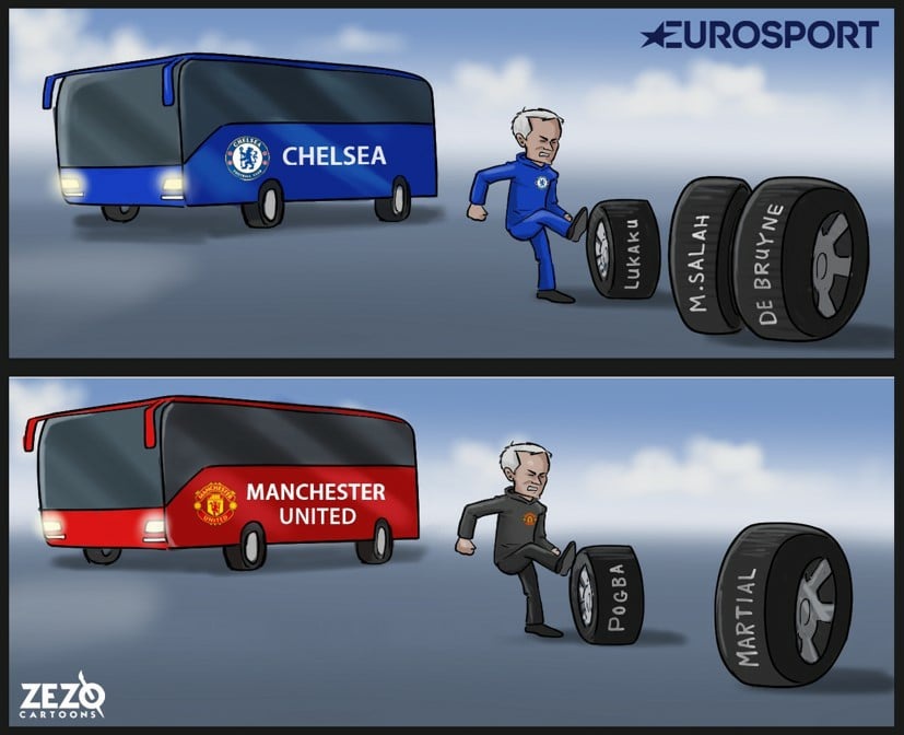 Hi hoa Mourinho di theo vet xe do o Chelsea anh 1