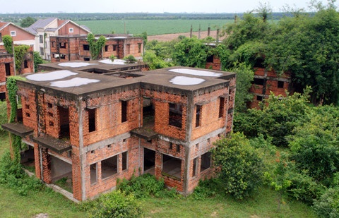 Nhung biet thu bo hoang o Nhon Trach nhin tu tren cao hinh anh