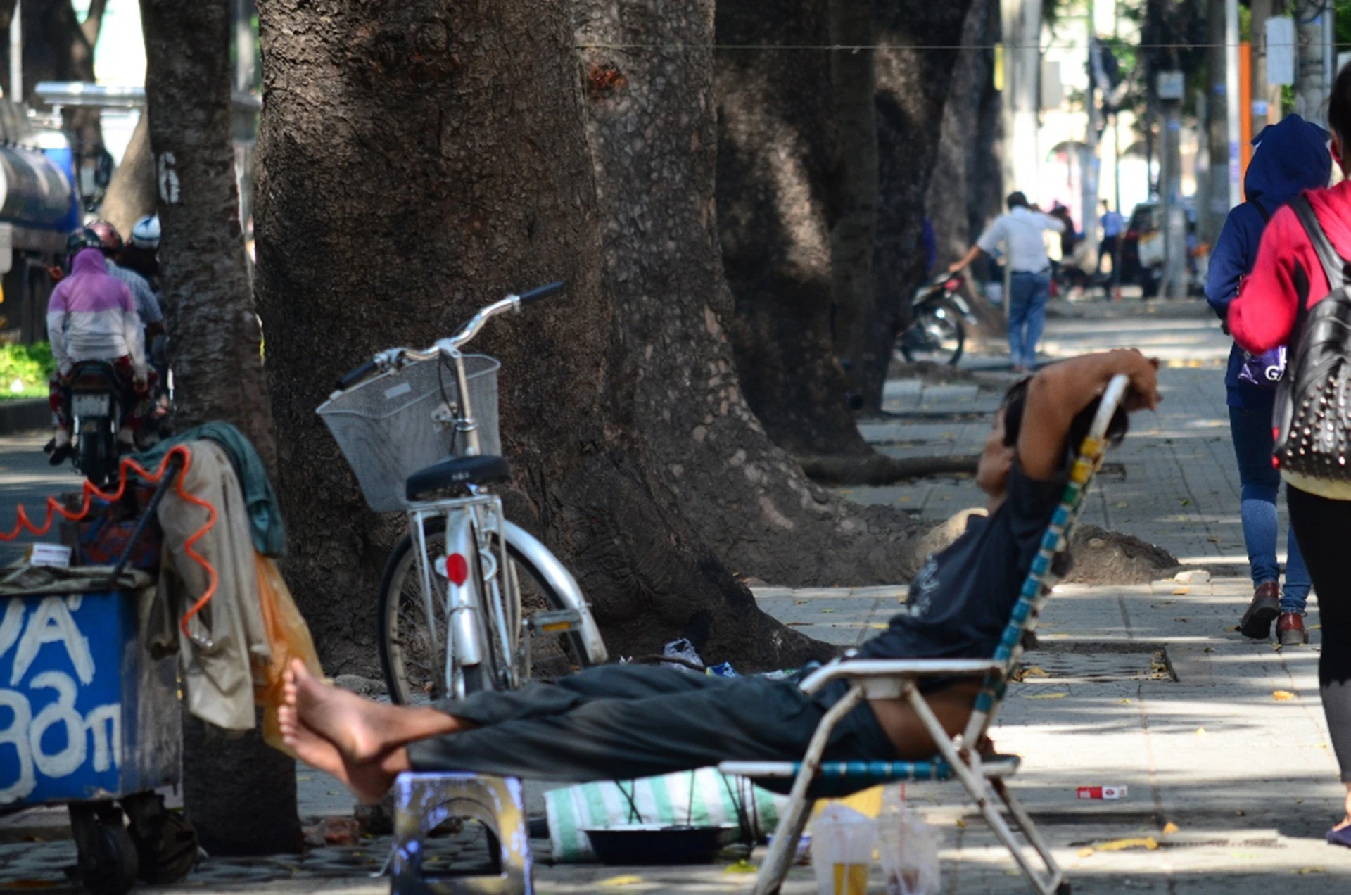 hang cay duong Ton Duc Thang truoc va sau khi don anh 25