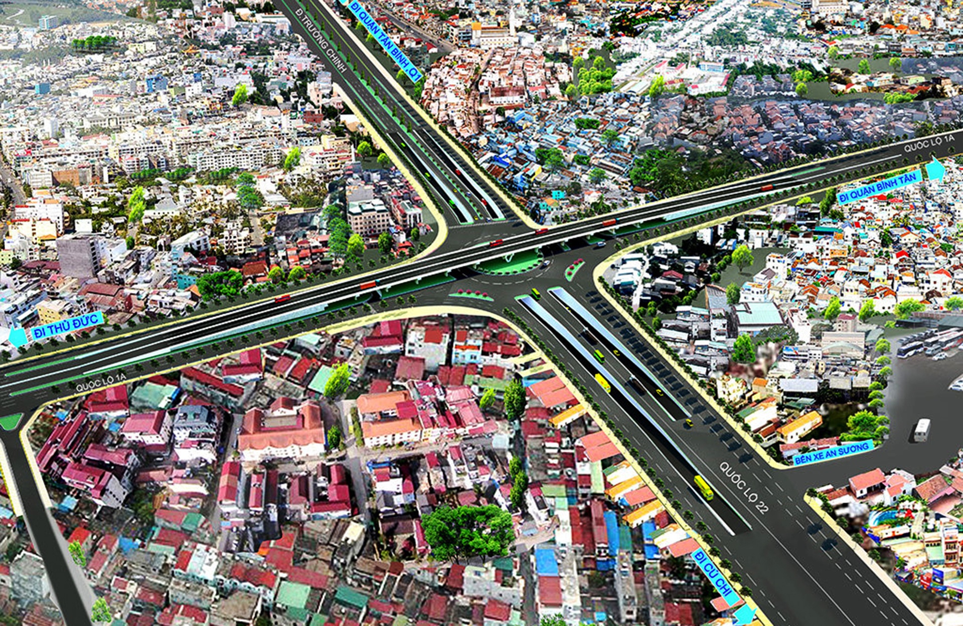 Thong xe ham chui nut giao thong 3 tang An Suong anh 1