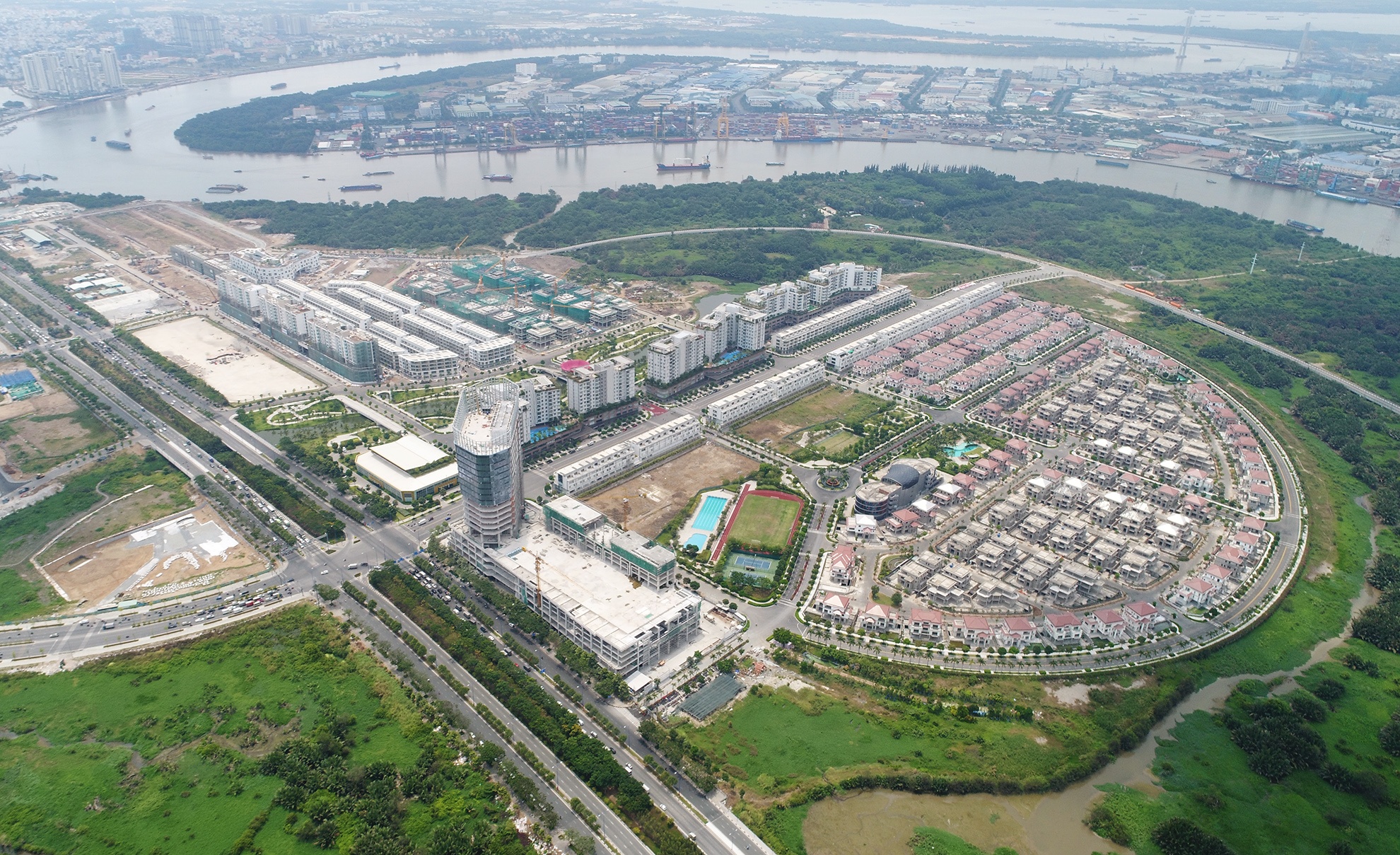 Toan canh Khu do thi Thu Thiem nhin tu tren cao hinh anh