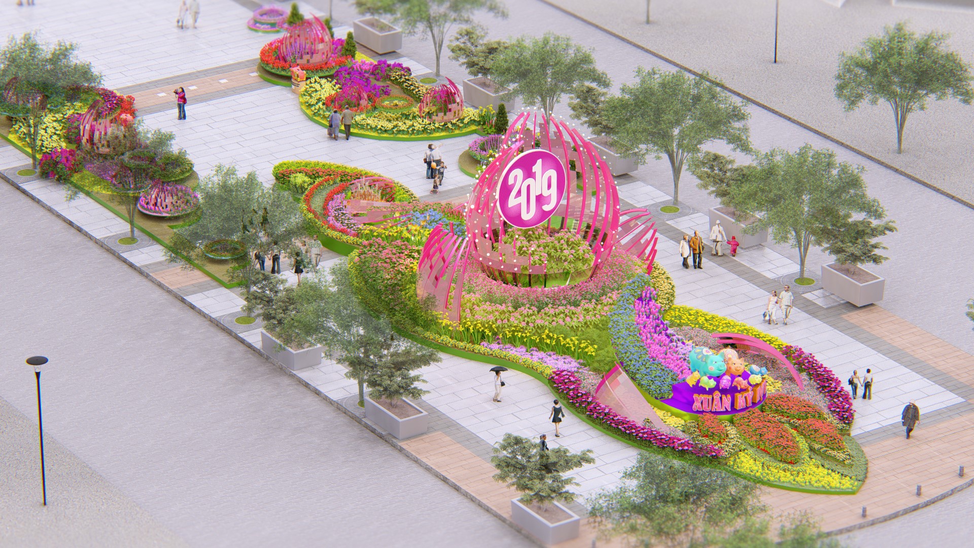 phoi canh duong hoa Nguyen Hue tet Ky Hoi 2019 anh 1