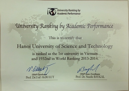 Giấy chứng nhận của tổ chức URAP.