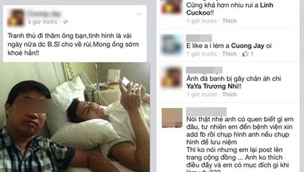 Chàng trai chụp ảnh với Vĩnh Thụy và có những chia sẻ như người thân thiết.